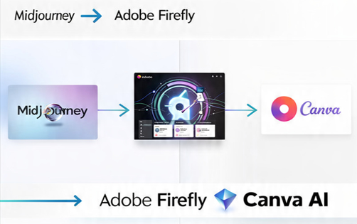 AI tools for graphic designers workflow stack diagram