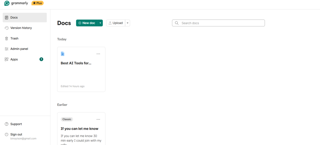 Grammarly — Best AI Tool for Written Feedback and Communications