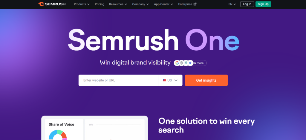 Semrush — Best Competitor Research Tool for Agencies