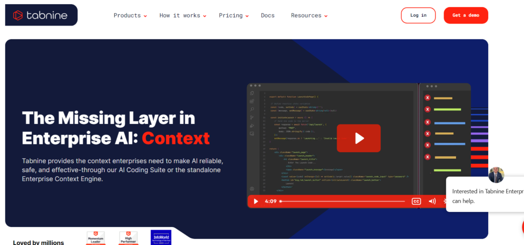 Tabnine — Best AI Coding Tool for Enterprise Security