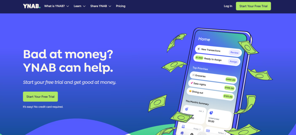 YNAB — Best AI Tool for Intentional Budgeting