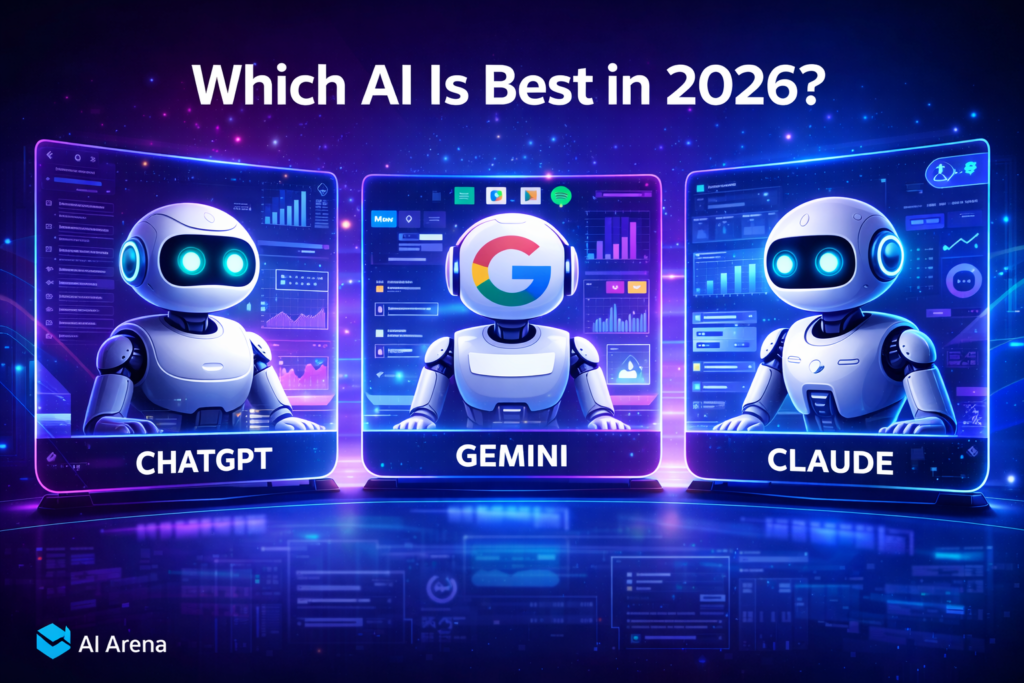 comparison of AI tools ChatGPT Gemini Claude on laptop