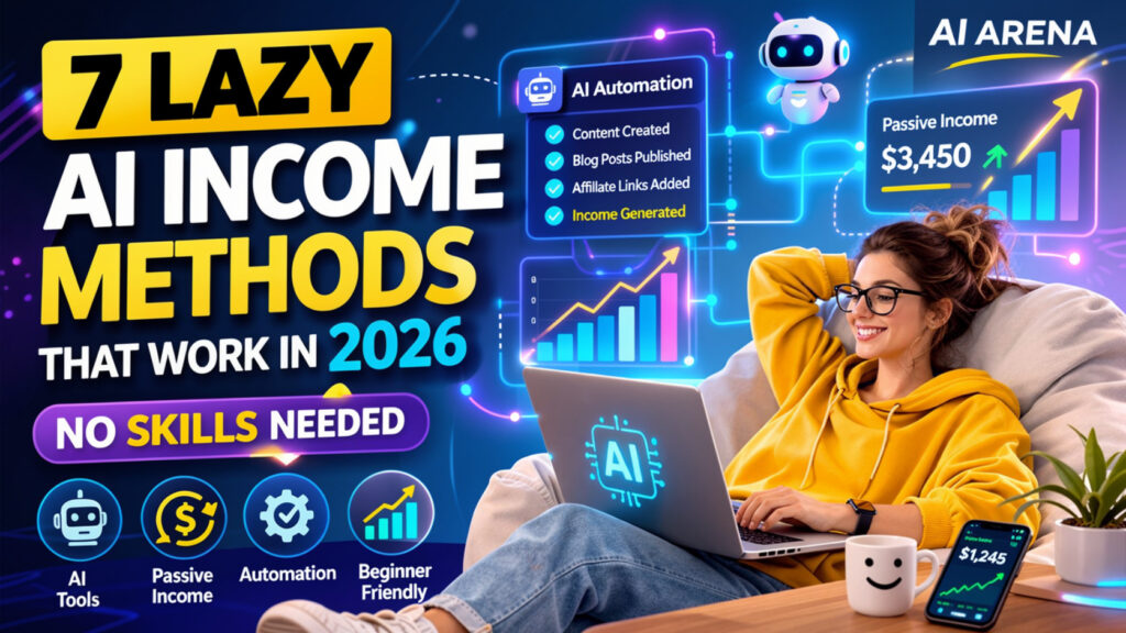 lazy ai income methods 2026 showing automated income generation using AI tools