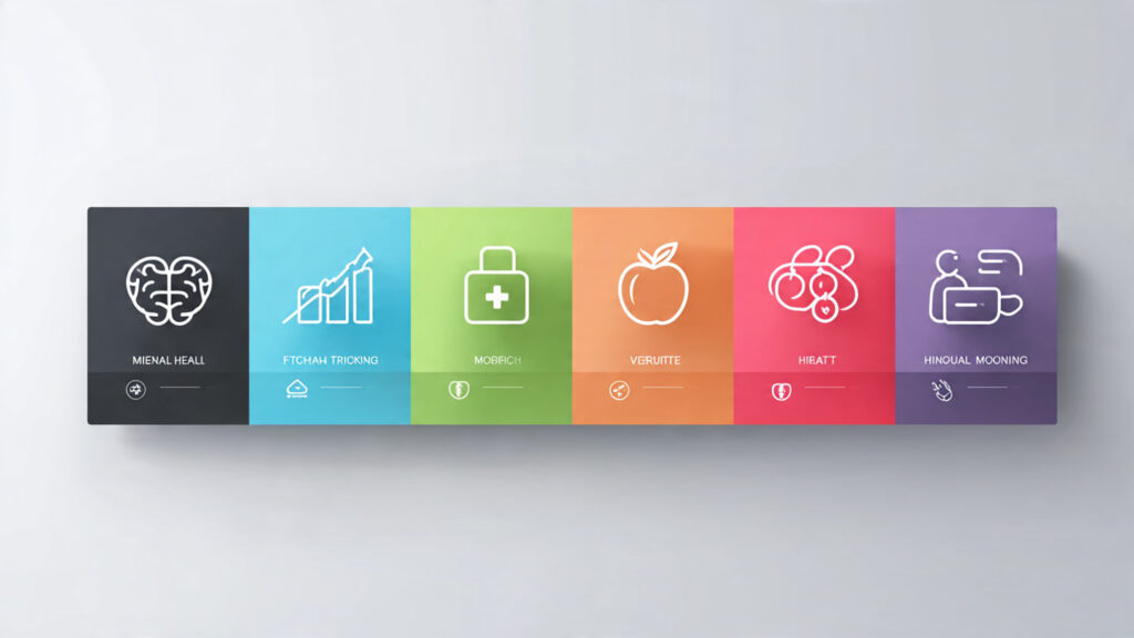 types of AI tools for healthcare and wellness infographic 2026