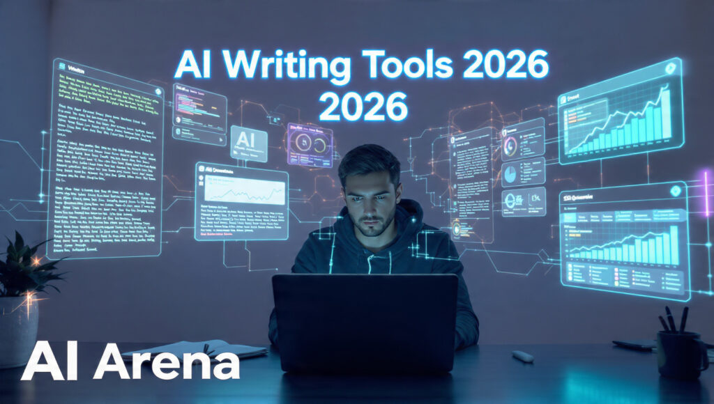 AI writing tools comparison 2026 showing AI content generation and SEO tools interface