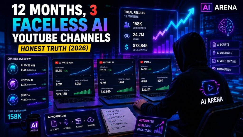 faceless ai youtube channel 2026 case study results after 12 months