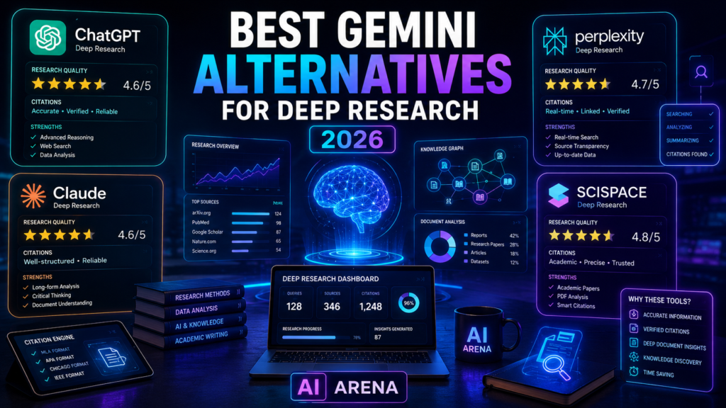 best gemini alternatives for deep research 2026 AI research tools comparison