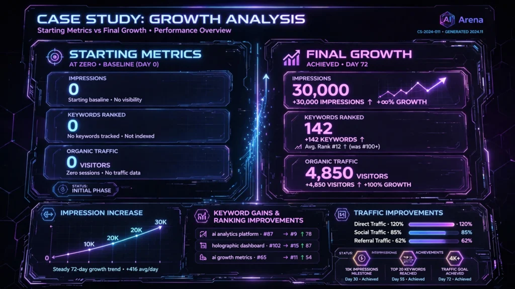 AI blog growth case study results after reaching 30000 impressions
