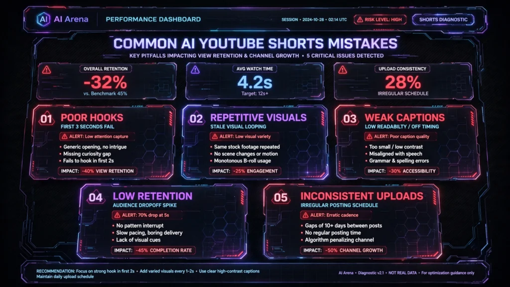Common AI YouTube Shorts mistakes affecting channel growth