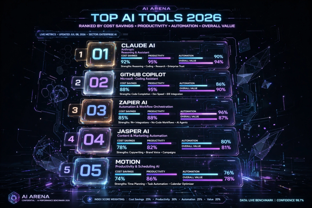ai_arena_leaderboard_hudTop AI tools that save money ranked in 2026