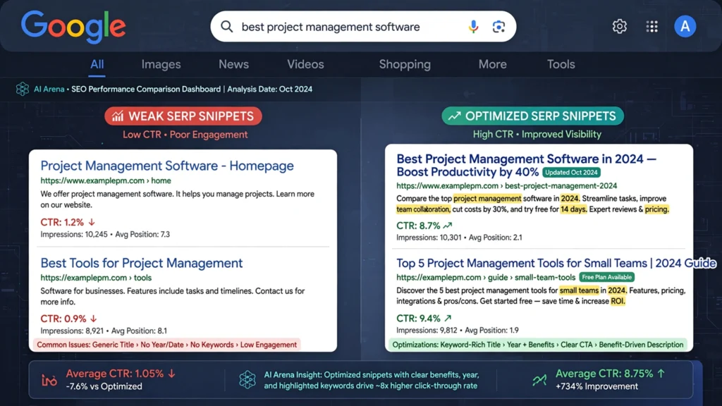 2-Improve Google CTR with optimized SEO titles and meta descriptions